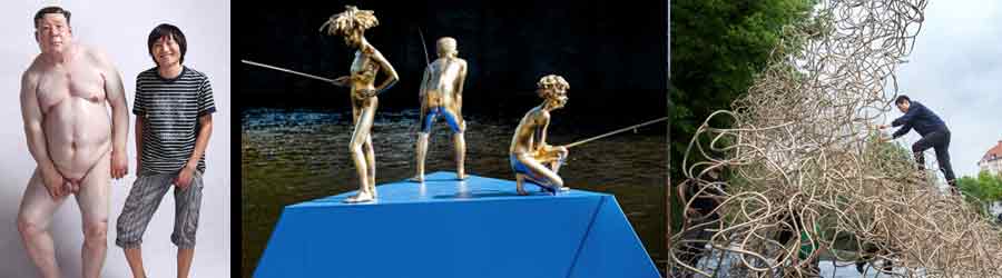 3 highlight sculptures from chinese sculptor Diao Wei
